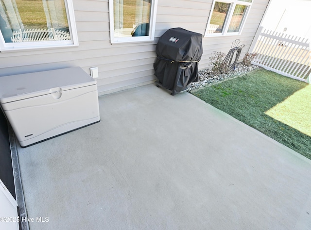 view of patio / terrace with fence and grilling area