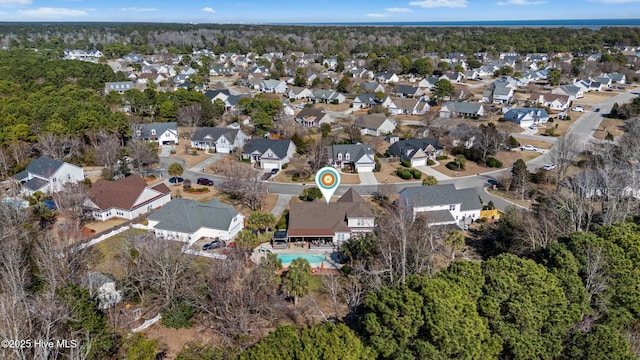 bird's eye view with a residential view