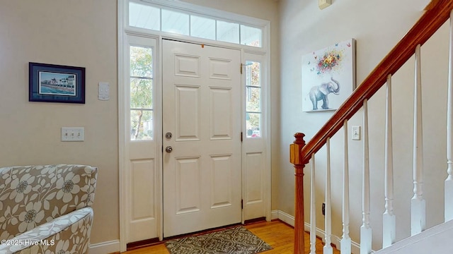 entrance foyer featuring light hardwood / wood-style flooring