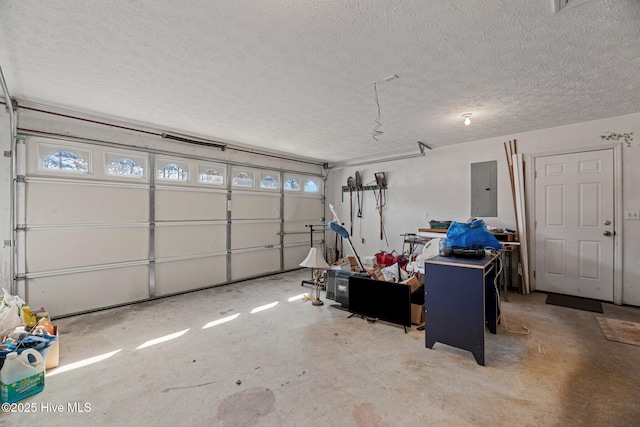 garage featuring electric panel