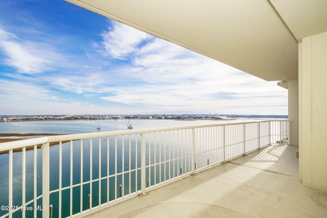 balcony with a water view