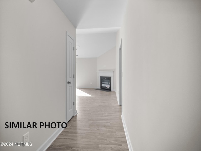 hall featuring light hardwood / wood-style flooring