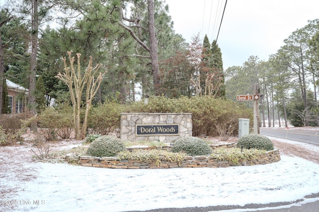 view of community sign