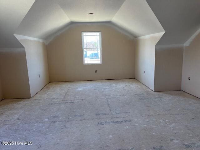 additional living space with lofted ceiling