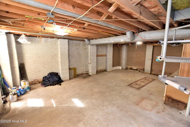 view of unfinished below grade area