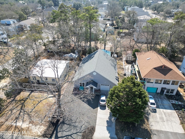 aerial view featuring a residential view