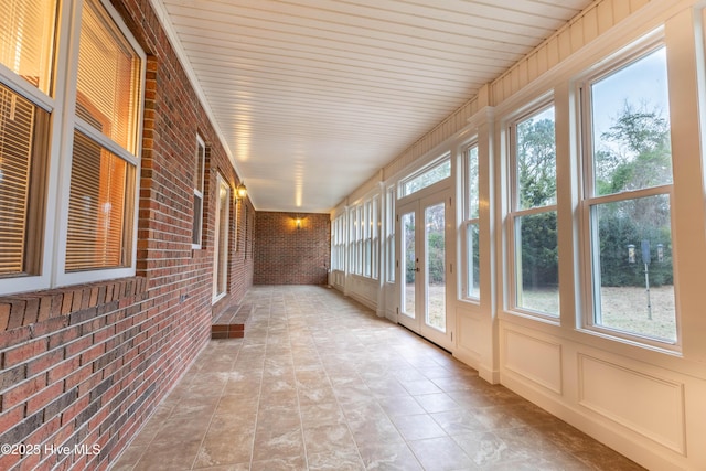 view of unfurnished sunroom