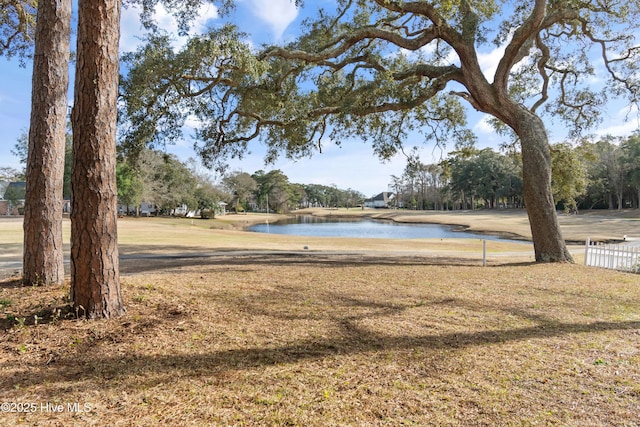 view of yard featuring a water view