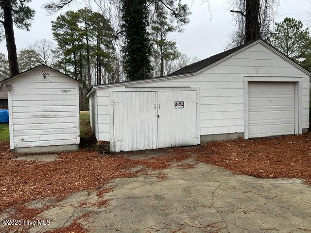 view of garage