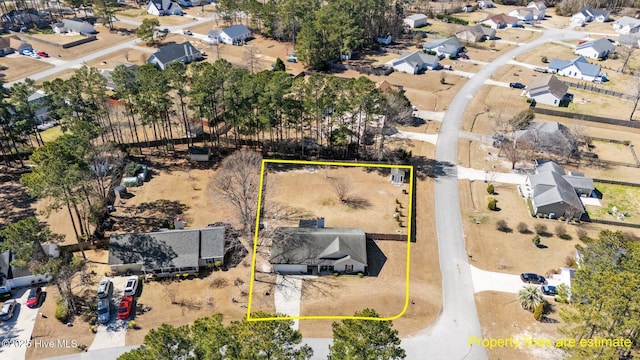 bird's eye view featuring a residential view