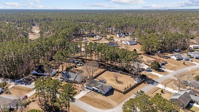 bird's eye view with a view of trees