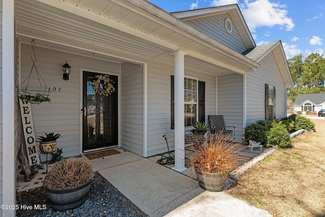 property entrance with a porch