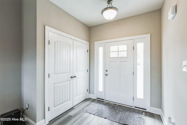 entryway featuring light wood-type flooring