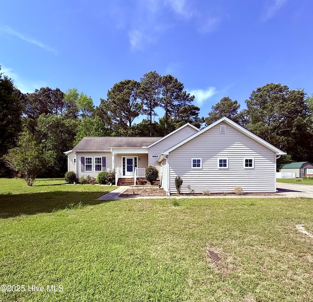 225 Adams Ln, Washington, NC 27889 - ranch-style house with a front lawn