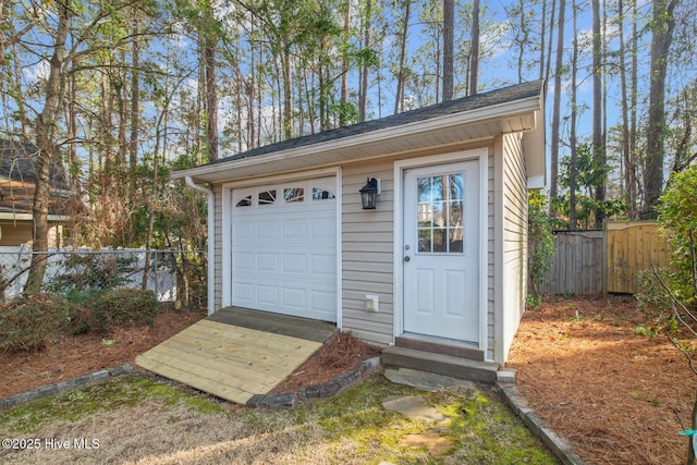 view of garage