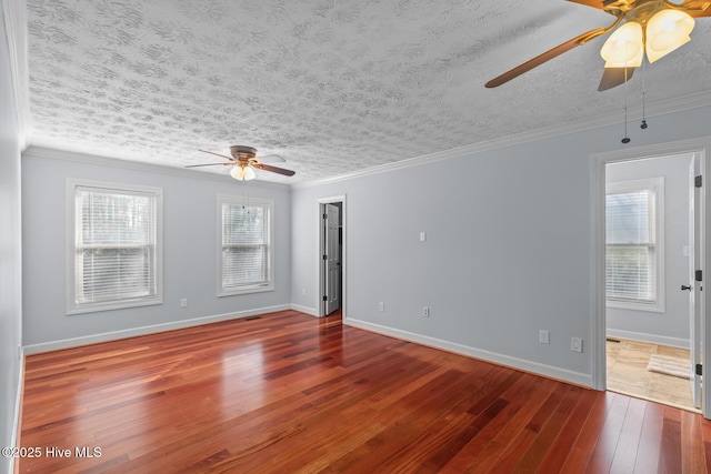 spare room with crown molding and a wealth of natural light