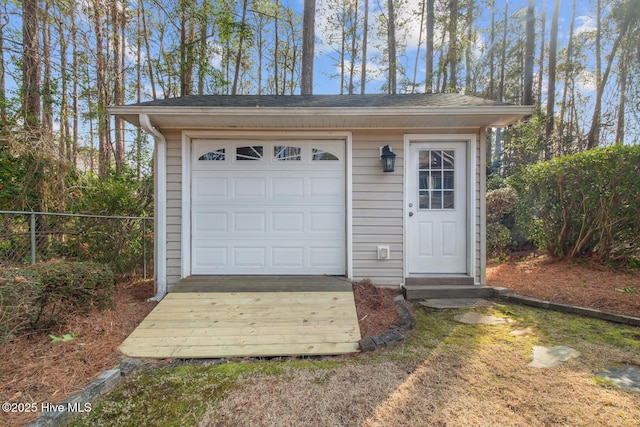 view of garage