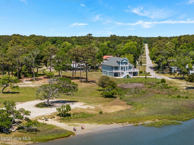 3953 Palm St SE, Bolivia, NC 28422 - view from above of property with a large body of water and a forest