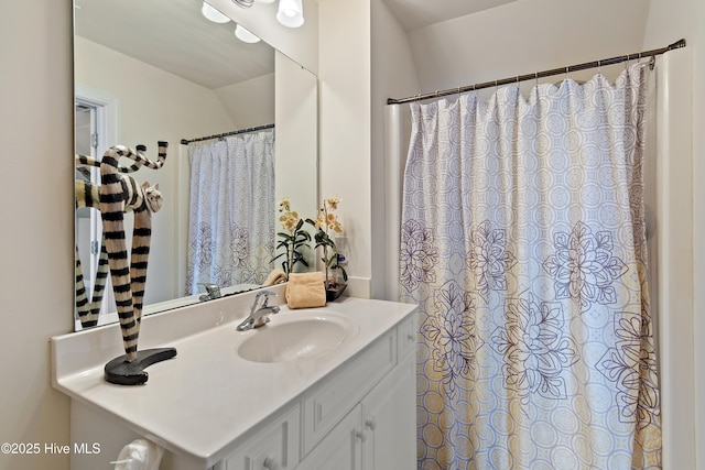 4155 Windham Ln, Southport, NC 28461 - bathroom featuring vanity and a shower with shower curtain