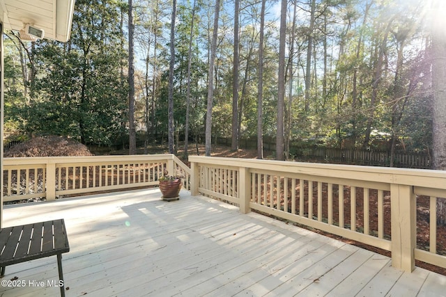 deck featuring fence