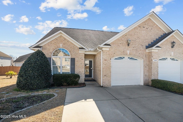 view of front of house with a garage