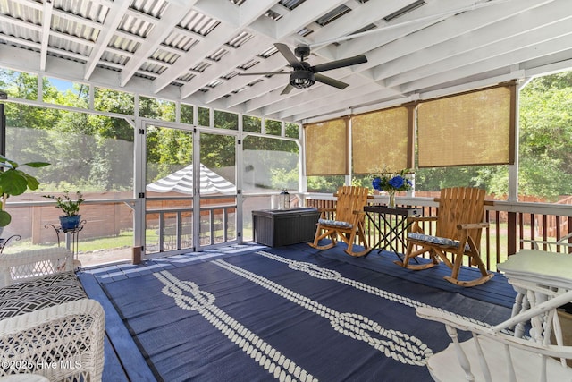 121 Dolphin Ln, Sneads Ferry, NC 28460 - sunroom / solarium with a ceiling fan and plenty of natural light