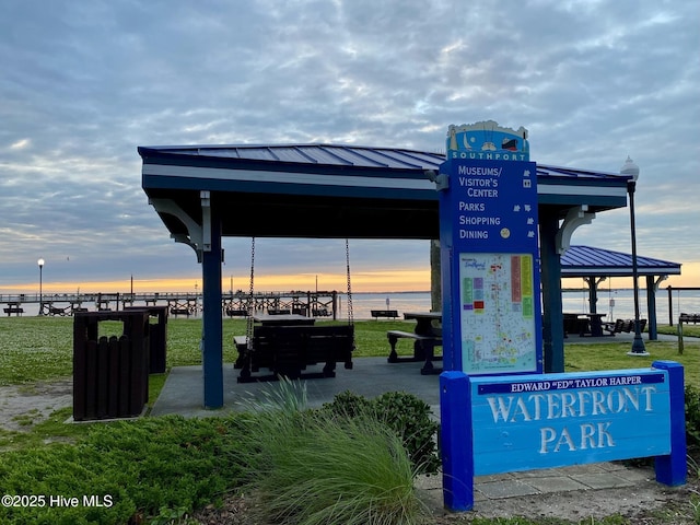 278 Bonnet Way SE, Southport, NC 28461 - view of home's community with a gazebo and a water view