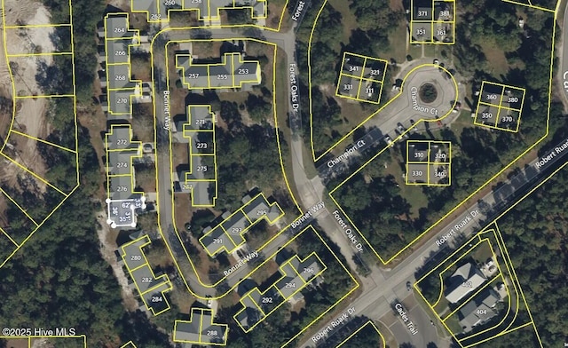 278 Bonnet Way SE, Southport, NC 28461 - aerial map of property and surrounding area featuring property boundaries highlighted