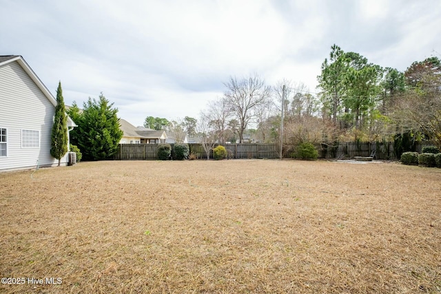 view of yard featuring fence