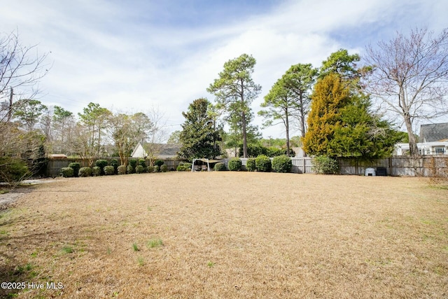 view of yard with fence