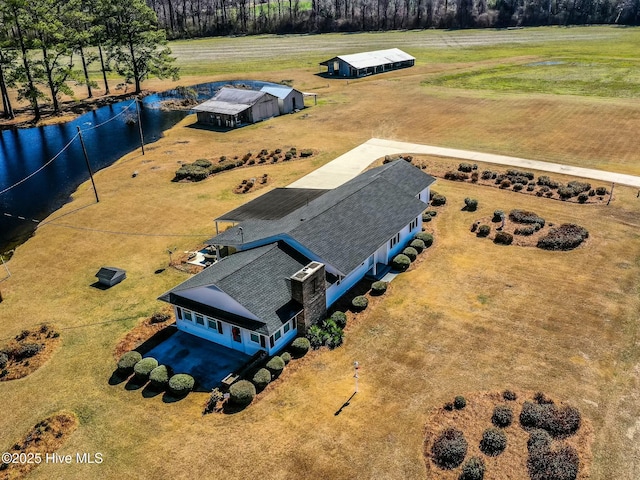 drone / aerial view with a rural view