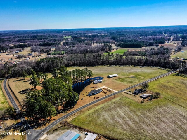 aerial view featuring a rural view