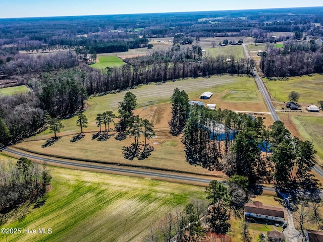 drone / aerial view featuring a rural view