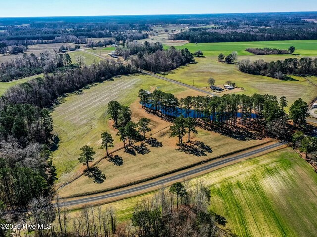 aerial view with a rural view