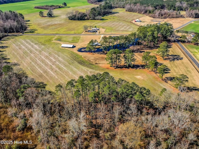 aerial view with a rural view