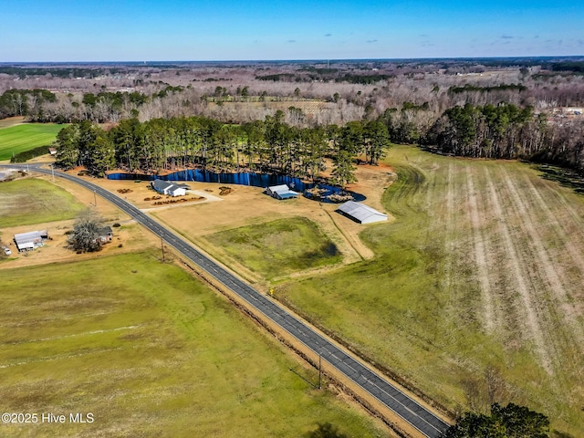 aerial view with a rural view