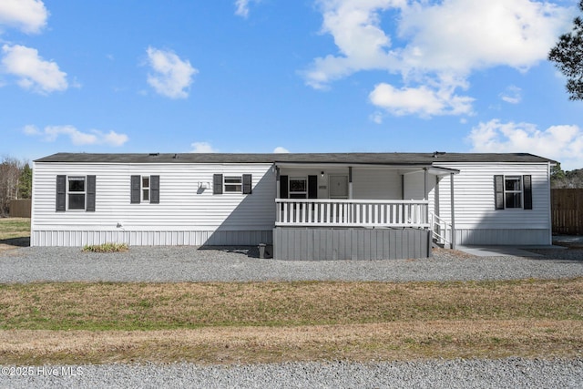 manufactured / mobile home with covered porch