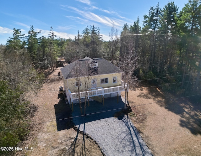 bird's eye view with a forest view