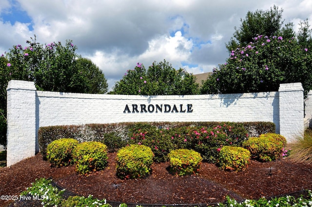 view of community sign