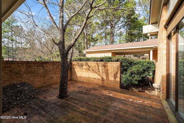 view of patio / terrace featuring a wooden deck