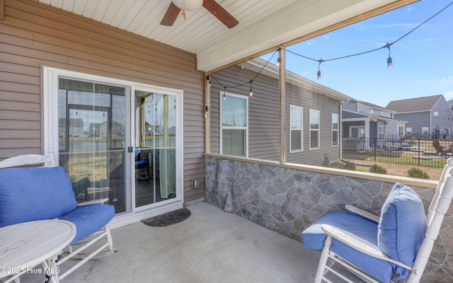 view of patio / terrace with ceiling fan