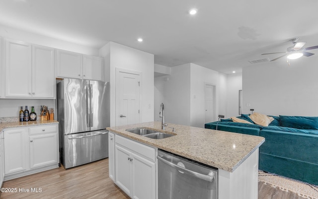 kitchen featuring sink, white cabinets, and stainless steel appliances