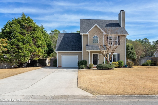 view of front of property featuring a garage