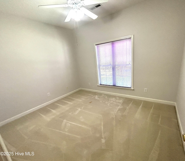 6237 Sentry Oaks Dr, Wilmington, NC 28409 - empty room with baseboards, light colored carpet, and a ceiling fan