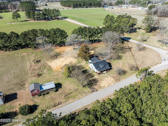 aerial view featuring a rural view