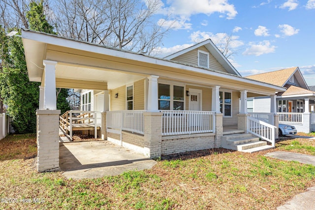 view of front of property with a porch