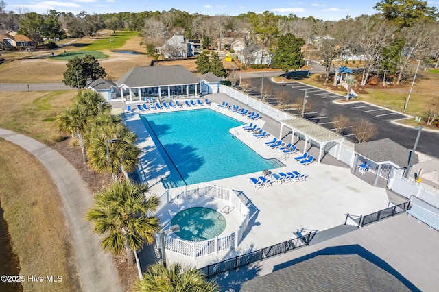 view of pool featuring a patio area