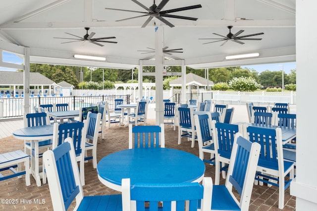 view of patio / terrace with ceiling fan