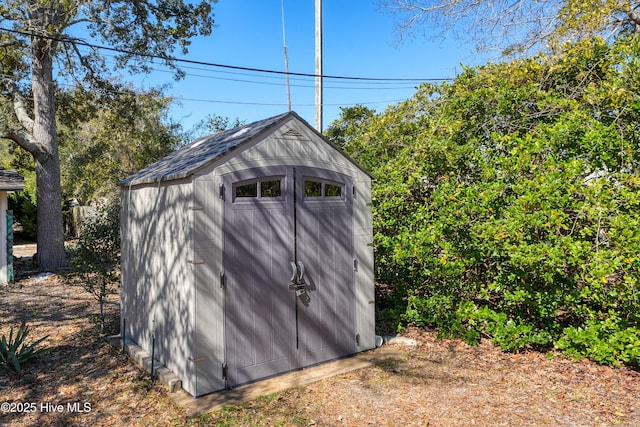 view of shed