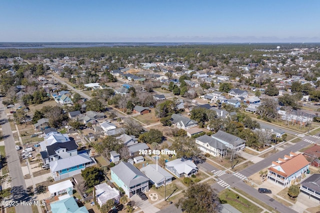 drone / aerial view with a residential view